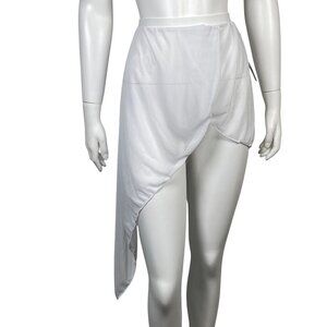 Body Wrappers Asymmetrical Drape Skirt Womens XS-S White Pull On #9106